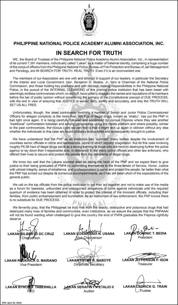 pnpaaai statement in search of truth