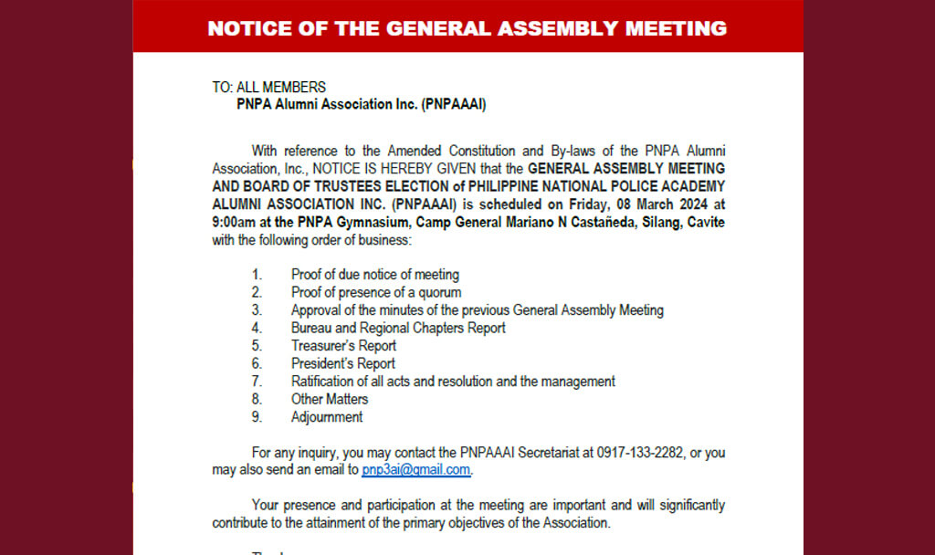 PNPAAAI Notice of General Assembly Meeting 27 notice of gam